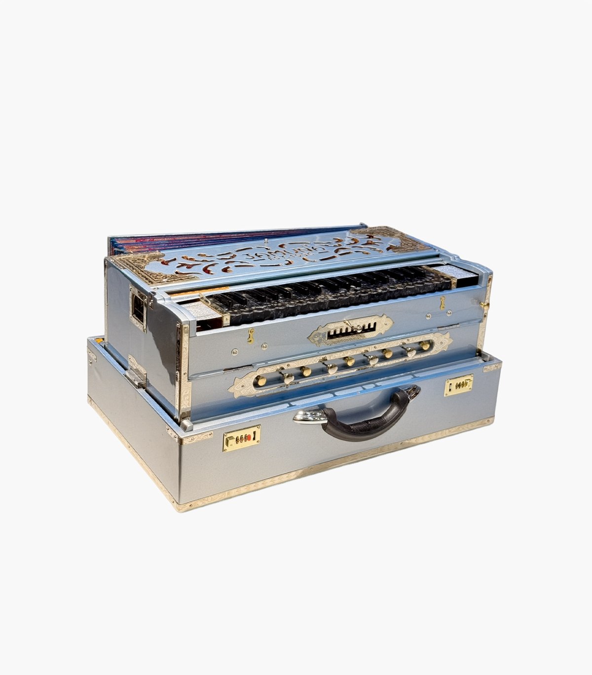 Jamuna 3 Line Palitana Star Harmonium | 9 Scale Changer | Khadi Kangi Reeds | With Stopper - Image 6