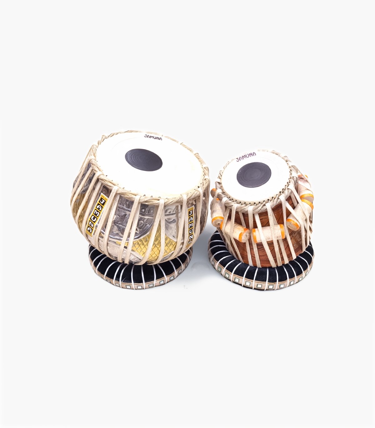 Jamuna Handmade Brass Designer Tabla Set (Minakari Work) – 2kg Duggi Pure Brass | Professional Tabla Jodi