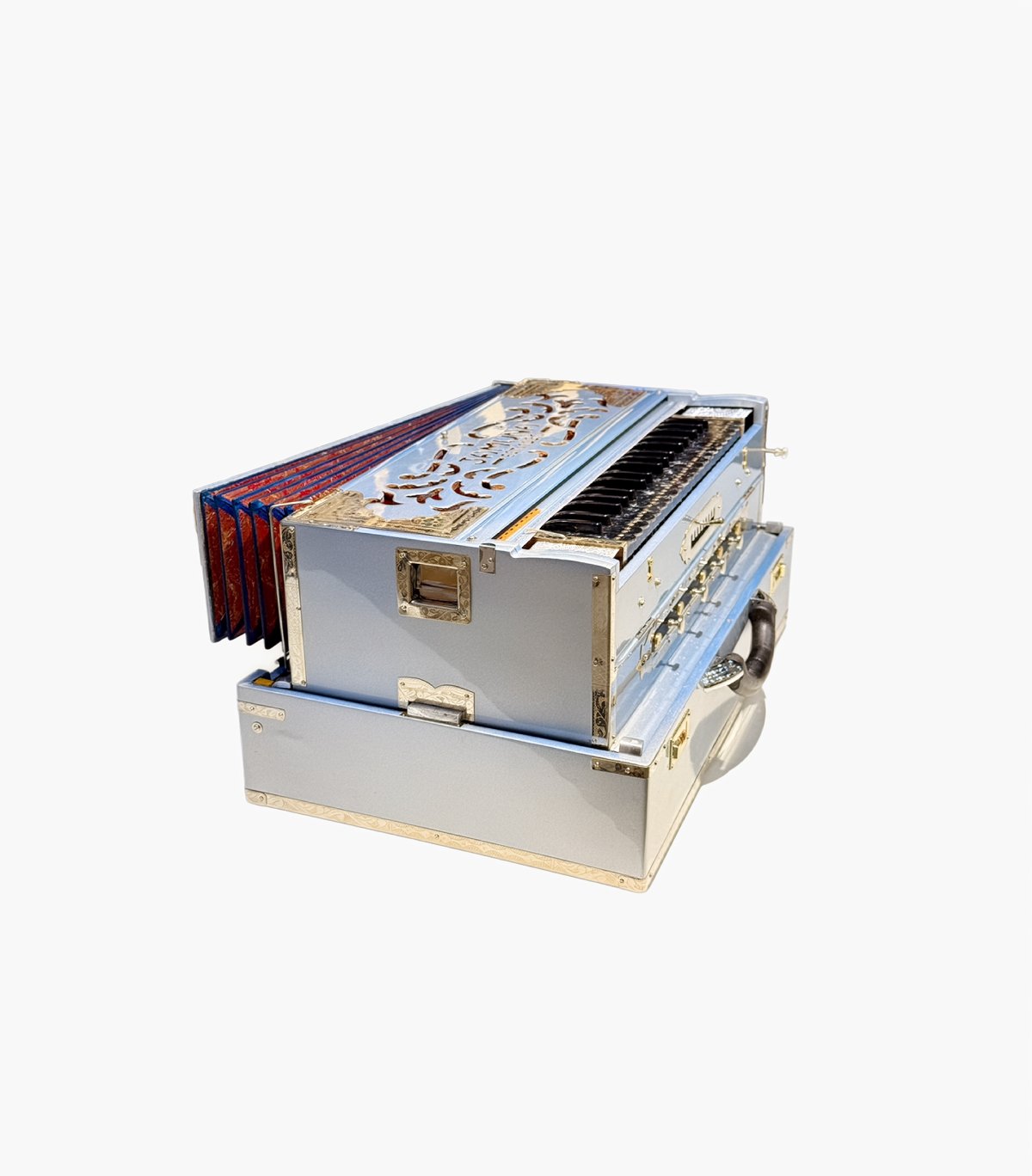 Jamuna 3 Line Palitana Star Harmonium | 9 Scale Changer | Khadi Kangi Reeds | With Stopper - Image 5