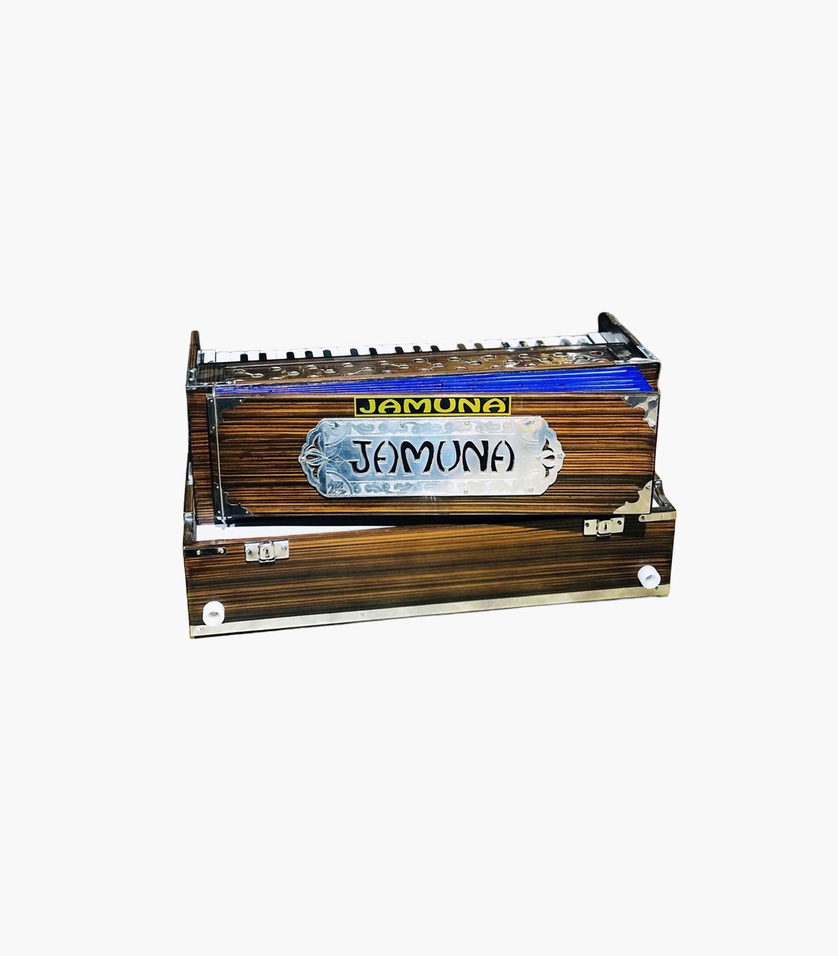 Jamuna 2 Line Harmonium | Custom Reeds | Khadi Kangi Vertical Reeds | Soft Tone Premium Folding Portable | Without Stoppers