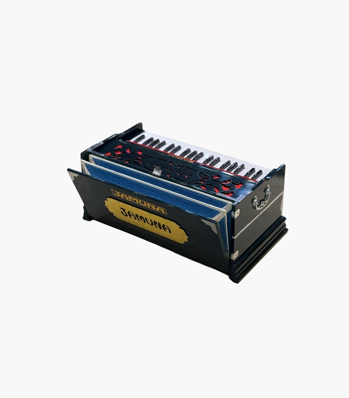 Jamuna Midnight Green Harmonium | 2 Line Reeds | 39 Keys | 7 Stopper | Triple Bellows | Premium Quality
