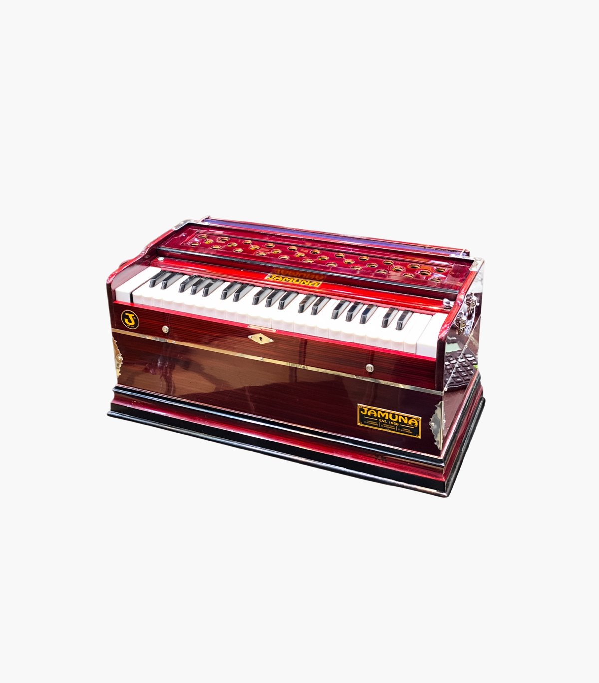 Jamuna 3 Line Harmonium with JAP Reed | Professional Model | Left Coupler | Without Stoppers - Image 2