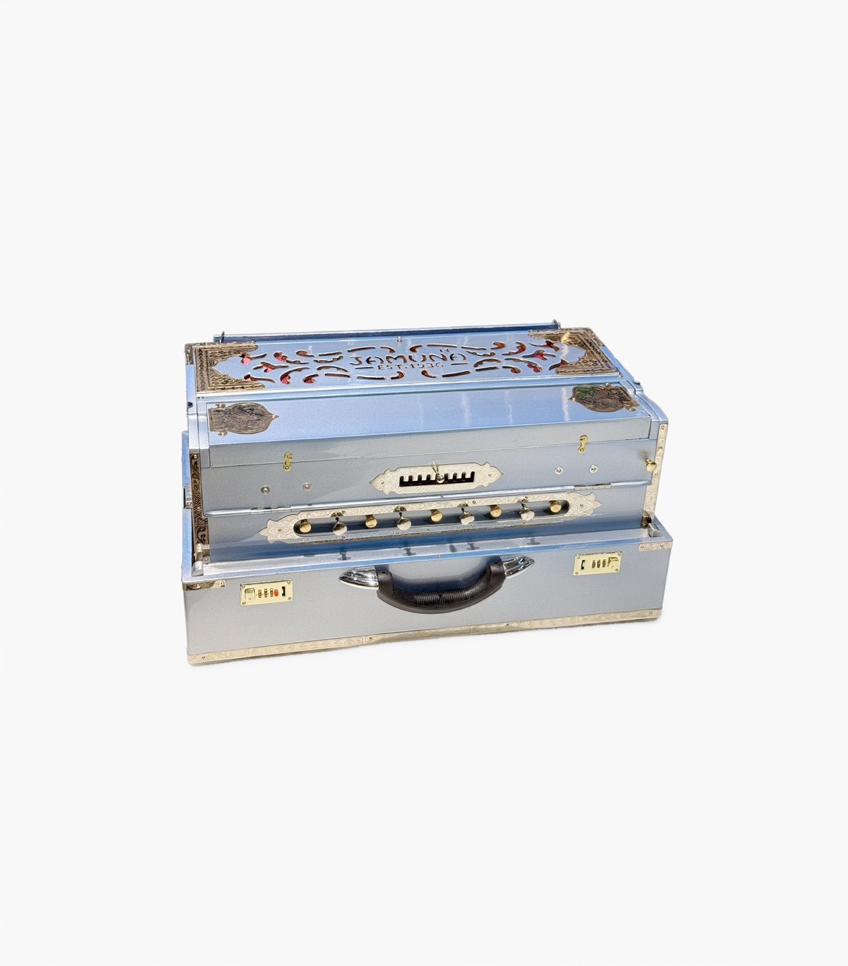 Jamuna 3 Line Palitana Star Harmonium | 9 Scale Changer | Khadi Kangi Reeds | With Stopper - Image 3