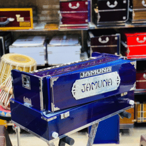 JAMUNA Blue Special | 2 Line Khadi Kangi (Vertical) | Portable Folding Without Stoppers Model Harmonium | JAMUNA The Soft Tone Series