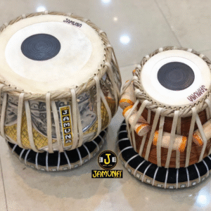 JAMUNA | Hand Made | Brass Designer (Minakari Work) Tabla Pair (Jodi) 2 kg Duggi Pure Brass | Professional Kit | 1 Kala , 2 Kala  All Scales Available