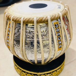 JAMUNA Silver Nickel Hand Engraved Brass Bayan (Tabla Dagga)