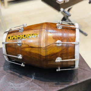 JAMUNA | Shisham Wood | Premium Segment Handmade Dholak | Natural Shade Polish | Bronze Nickelled Nut Bolts | for Studio Purpose | JAMUNA Soft Tone