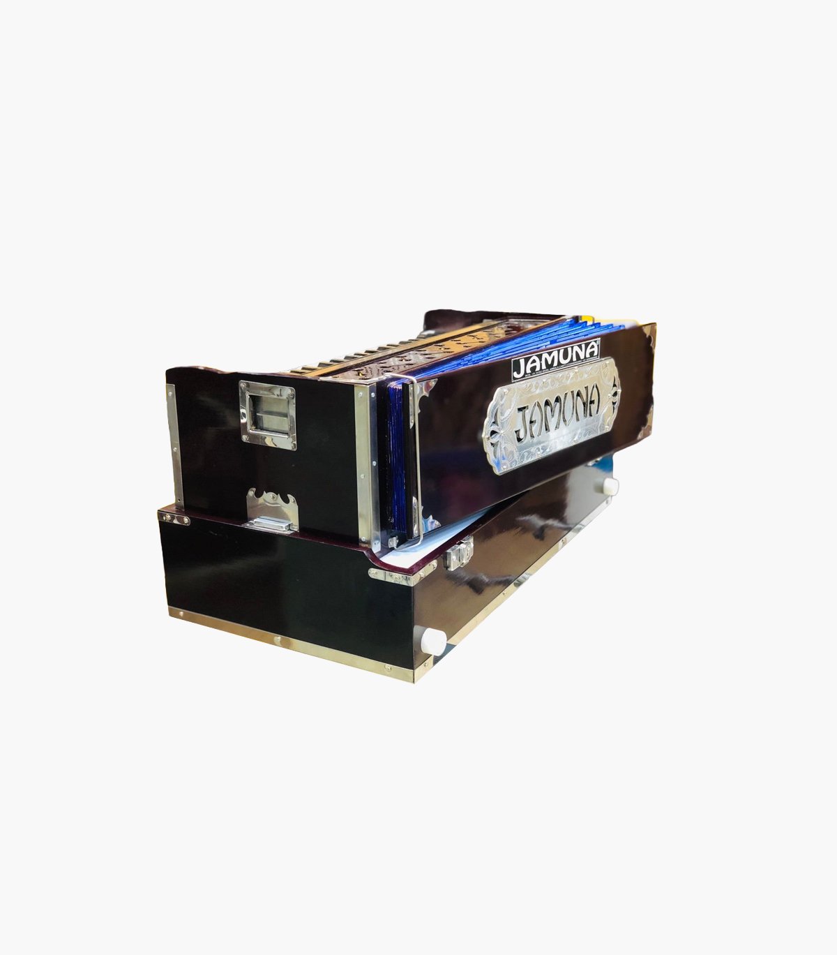 Jamuna 2 Line Harmonium | Khadi Kangi Vertical Reeds | Soft Tone Folding Portable | Without Stoppers