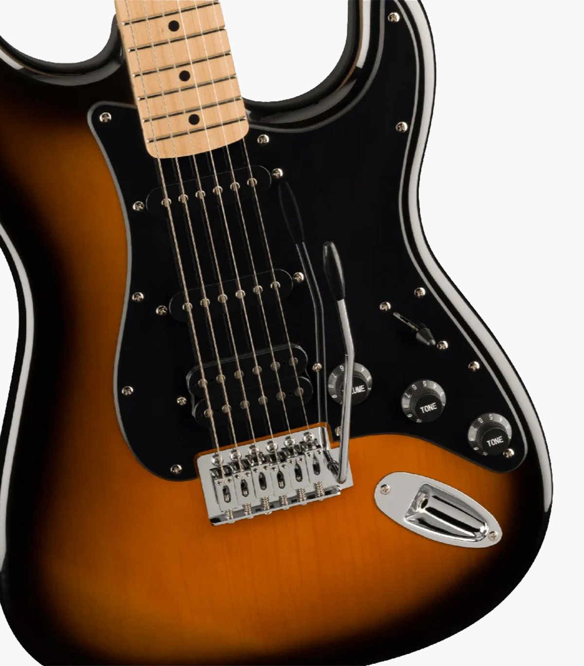 Fender Squier Sonic Stratocaster HSS Maple Fingerboard Black Pickguard Electric Guitar 2-Color Sunburst - (0373203503) - Image 6