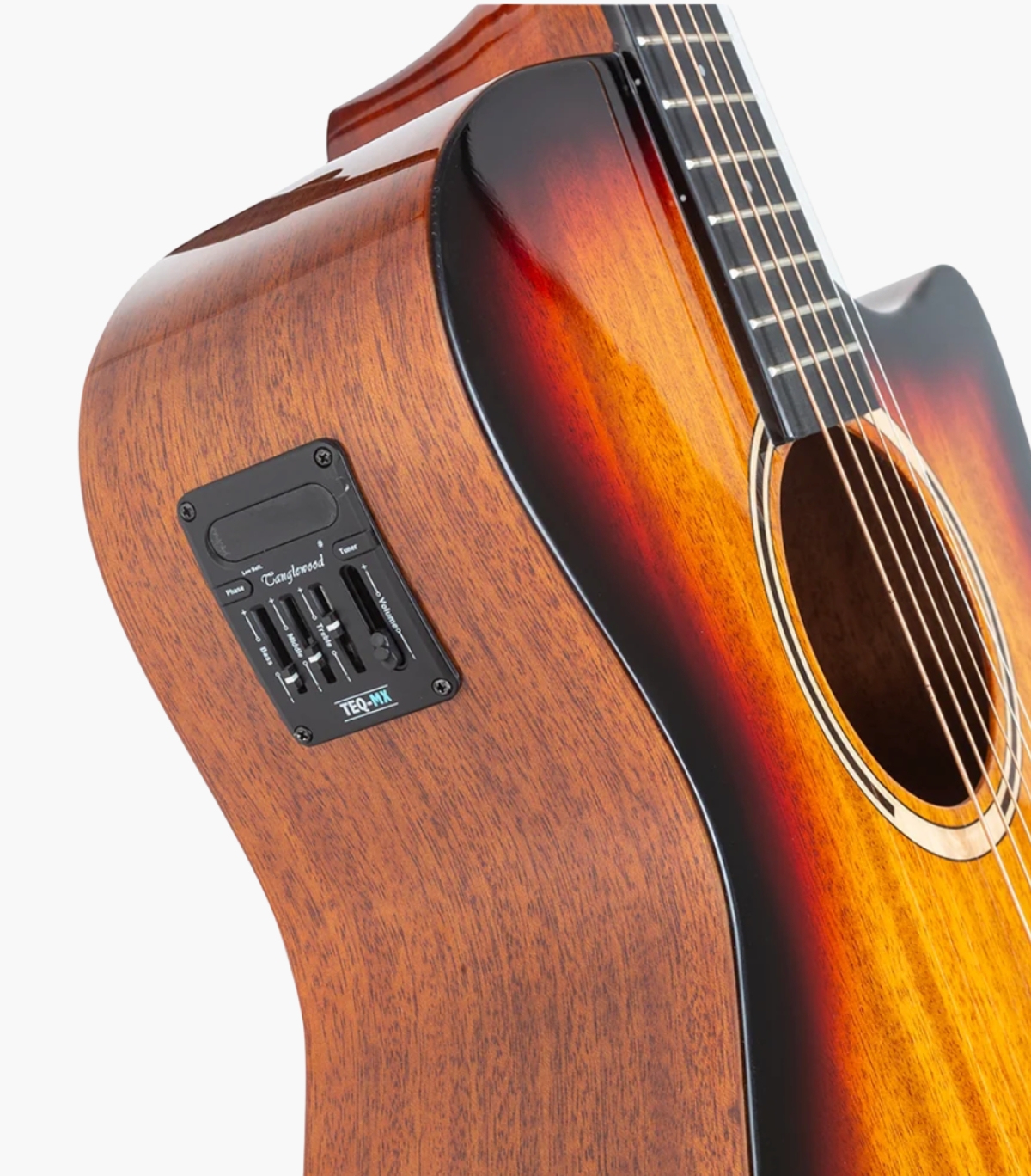 Tanglewood DBT VCE SBG – Discovery Exotic Venetian Cutaway Semi Acoustic Guitar - Sunburst Gloss Finish - Image 3
